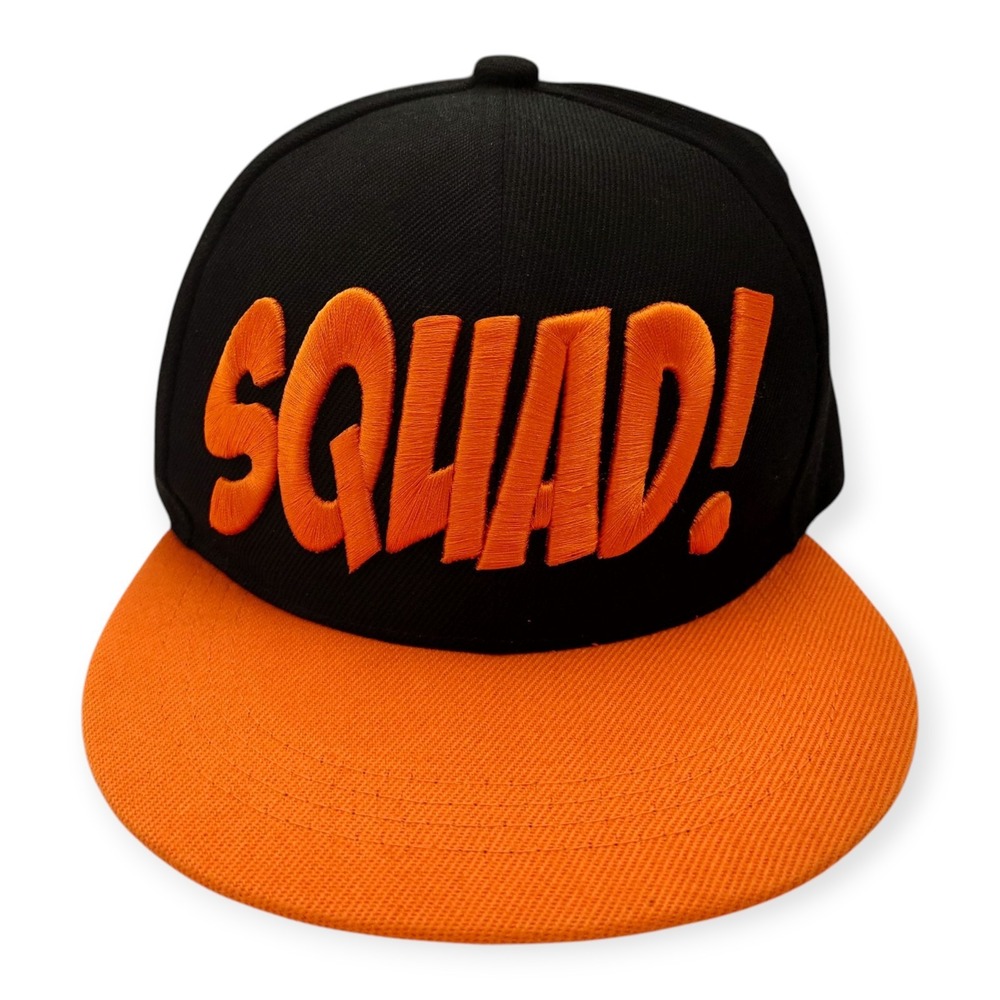 Six Flags SQUAD Baseball Cap Snapback Hat Grand Prairie Texas Warner Bros Orange